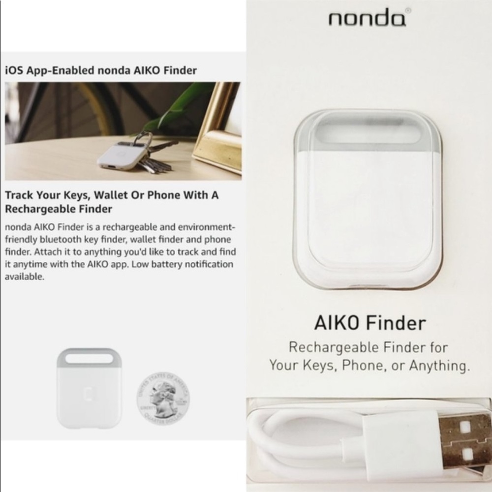 Nonda Aiko USB rechargeable lost keys phone pet finder wallet finder etc.
